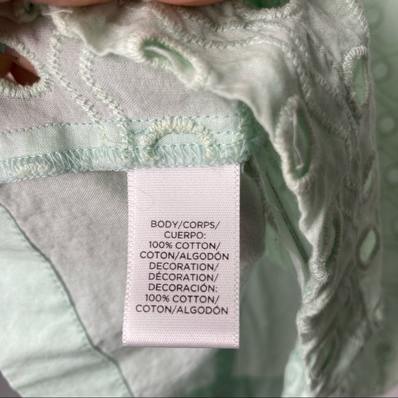Loft mint green circle lace top size small - Picture 5 of 6